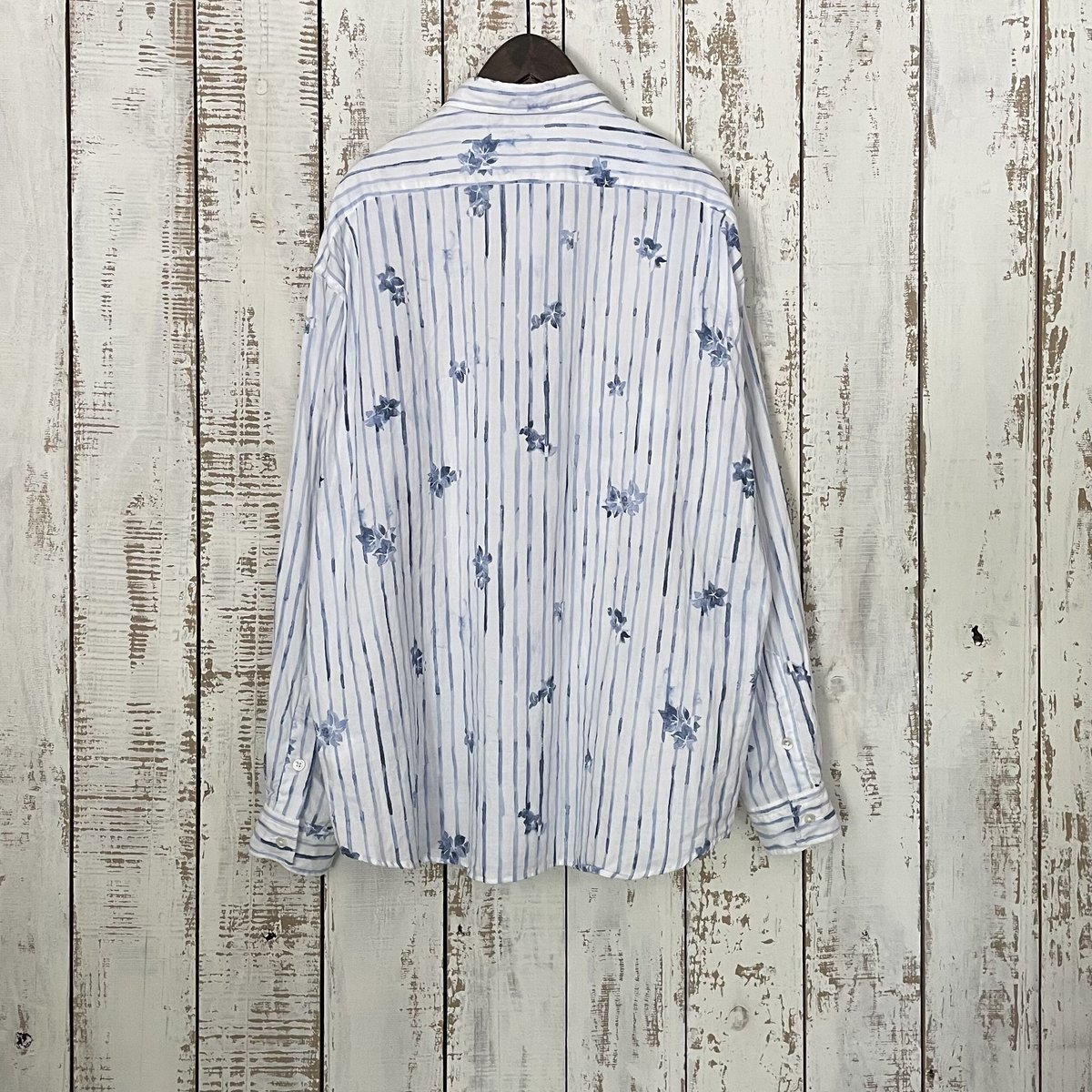 やす PORTER CLASSIC 水彩画 木製フレーム付き ROLL UP 水彩 STRIPE SHIRT PC-016-2216 / Porter Cl