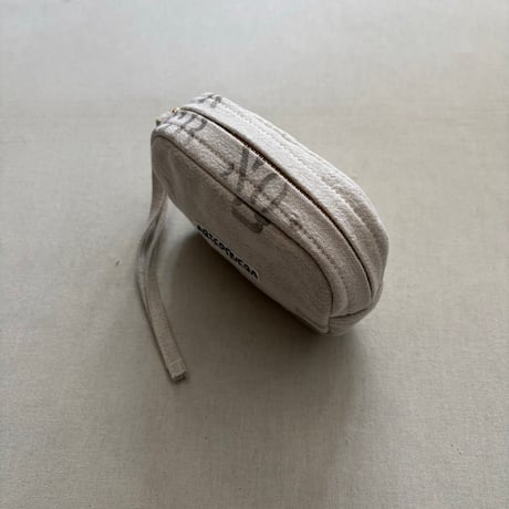 フランスUSED シーツMIX RE- ステンシルポーチ(S)  ARTEPOVERA-26SU65 / ARTE POVERA アルテポーヴェラ