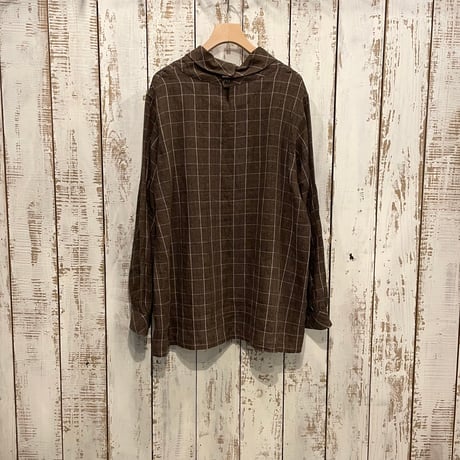Linen Check プルオーバーブラウス 13137103 / Vlas Blomme ヴラスブラム