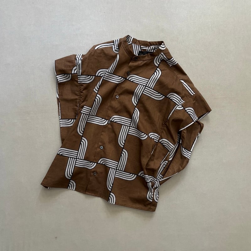 ウッドブロックプリントバンドカラーシャツ 622608 / HAVERSACK