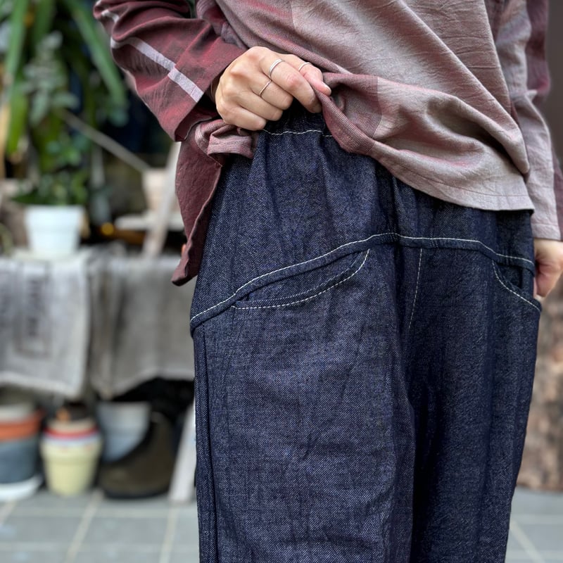indigo nica pants HOSO / tamaki niime タマキニイメ |