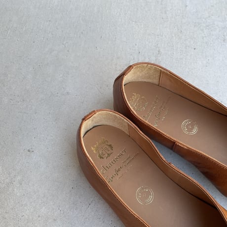 Vカットフラットパンプス CT-01(BR) / chausser  Turnshoe