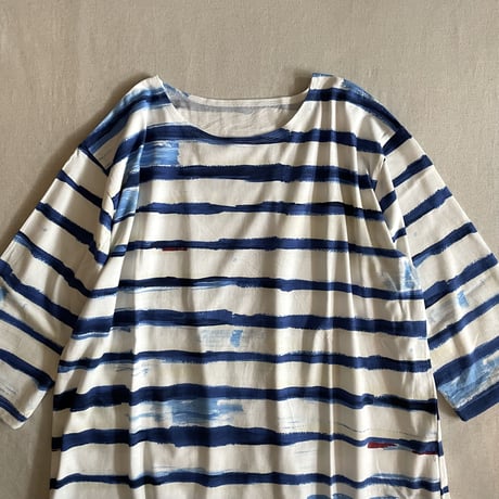 ARTIST BORDER BOAT NECK SHIRT PC-006-2237 / Porter Classic