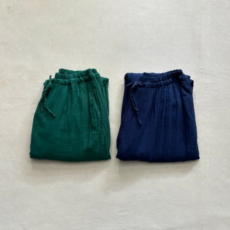 SINGLE GAUZE OVERDYED GATHERED EASY PANTS INAM2251GD / ARMEN アーメン
