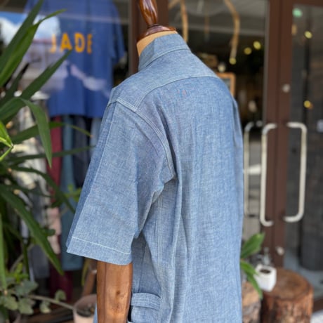 Gardener Shirt1/2 (5oz Chambray) SF-252245 / SASSAFRAS ササフラス