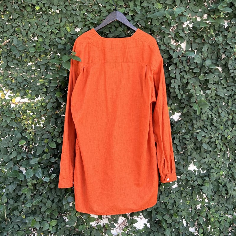 美品*23区LEBECOリネン キーネックプルオーバー長袖シャツ　オレンジ 38 美品*23区LEBECOリネン キーネックプルオーバー長袖シャツ