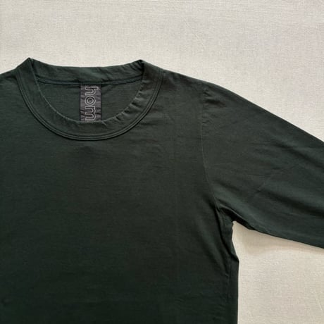30/1天竺七分袖Tシャツ (サックス・ダークグリーン) 252-6450 / homspun ホームスパン
