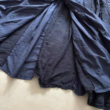COTTON&LINEN PATCHWORK(OVERDYE) GATHERED WRAP DRESS  NMDS25233D / maison de soil メゾンドソイル
