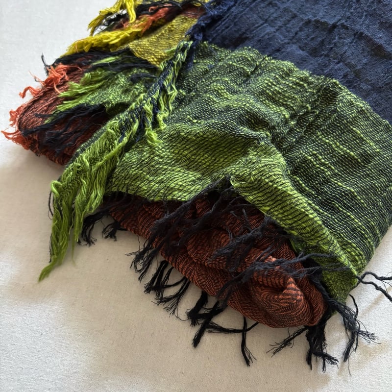 roots shawl BIG CB-OR-BK / tamaki niime タマキニイメ