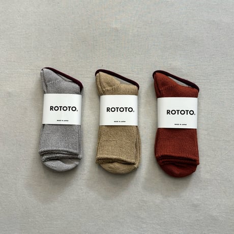 WASHI/RECYCLED COTTON RIB CREW SOCKS size S(23~25cm) R1535 / ROTOTO