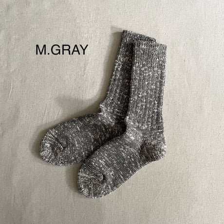 LOW GAUGE SLUB CREW SOCKS R1251 / ROTOTO