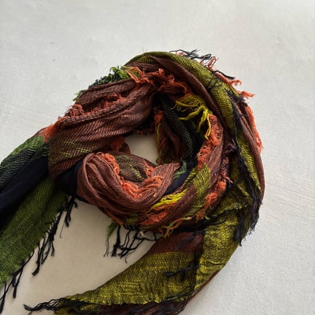 roots shawl BIG CB-OR-BK  / tamaki niime タマキニイメ
