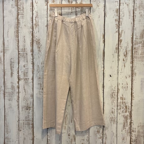 COTTON LINEN BACK SATINE TUCK LOOSE PANTS BP360-01 / Bohemians ボヘミアンズ