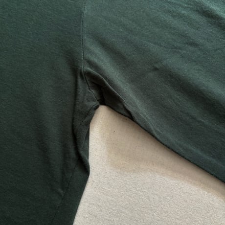 30/1天竺七分袖Tシャツ (サックス・ダークグリーン) 252-6450 / homspun ホームスパン