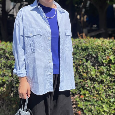 ROLL UP STRIPE SHIRT (BLUE) PC-016-2212 / Porter Classic