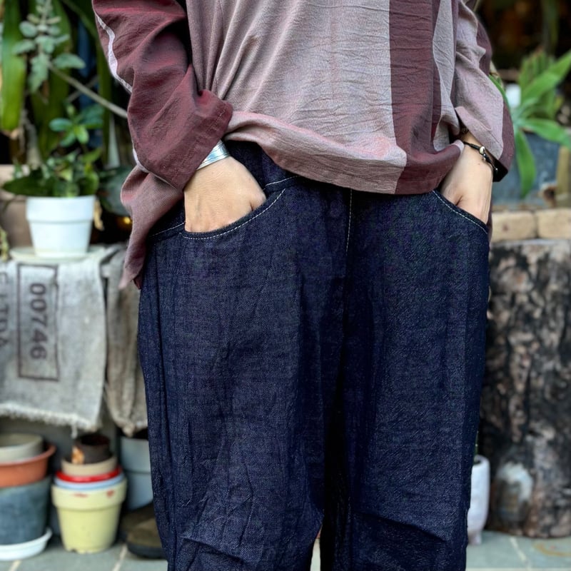 indigo nica pants HOSO / tamaki niime タマキニイメ |