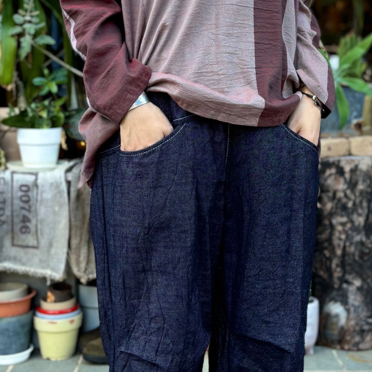indigo nica pants HOSO / tamaki niime タマキニイメ |