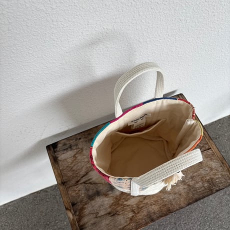 インドラリーキルト&フランスシーツ NEWラウンドBAG (M) ARTEA-26SP47 / ARTE POVERA アルテポーヴェラ