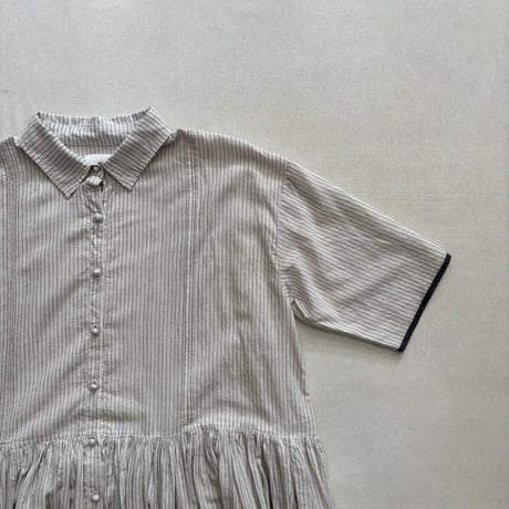 REGULAR COLLAR SHIRTS DRESS WITH RAJASTHAN GATHER INMDS26064 / maison de soil メゾンドソイル
