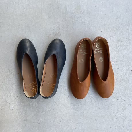 Vカットフラットパンプス CT-01(BR) / chausser  Turnshoe