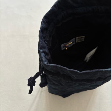 J7184 インディゴナイロンサテンツジガハナ キンチャクバッグ 1016663 / BLUE BLUE JAPAN ブルーブルージャパン