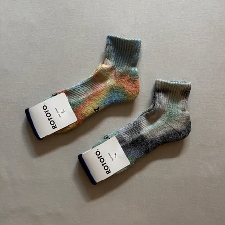 HEMP/ORGANIC COTTON PILE ANKLE SOCKS "TIE DYE" R1518 / ROTOTO ロトト