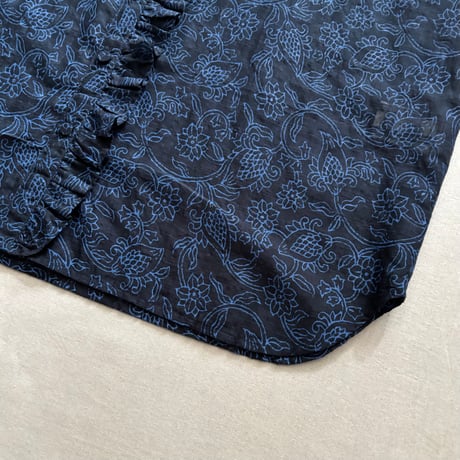FLOWER HAND SCREEN PRINT FRENCH/SL FRILL COLLAR SHIRTS INMDS26092 / maison de soil メゾンドソイル