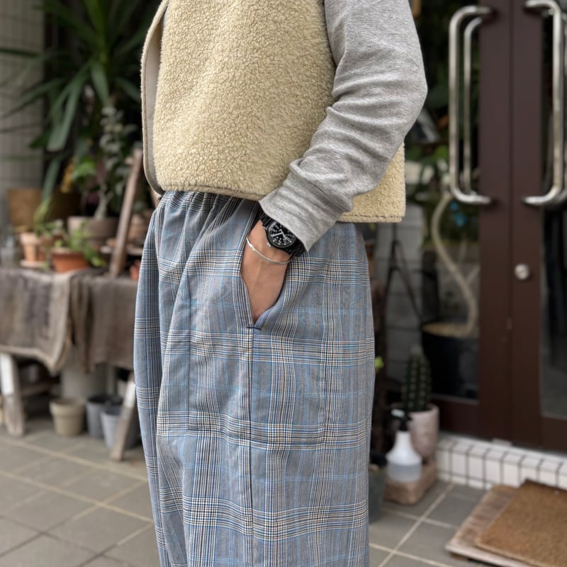 サマーウール ワイドギャザーパンツ 242-3391 / homspun ホームスパン 