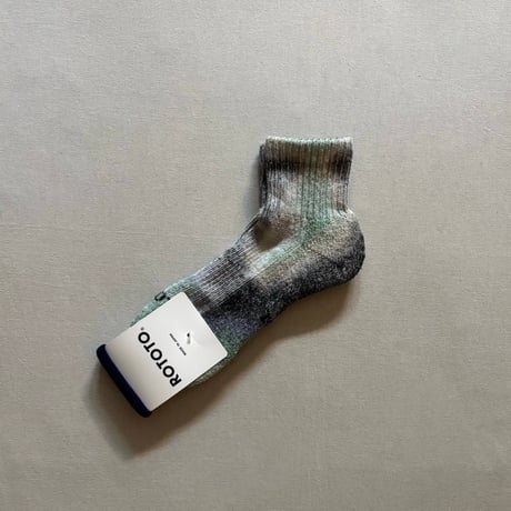 HEMP/ORGANIC COTTON PILE ANKLE SOCKS "TIE DYE" R1518 / ROTOTO ロトト