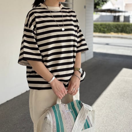 度詰天竺ボーダー 半袖Tシャツ 812624 / HAVERSACK ハバーサック