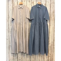 REGULAR COLLAR SHIRTS DRESS WITH RAJASTHAN GATHER INMDS26064 / maison de soil メゾンドソイル