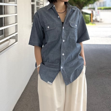 Gardener Shirt1/2 (5oz Chambray) SF-252245 / SASSAFRAS ササフラス