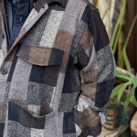 Digs Crew Half (Cotton Tweed Patch Check) SF-252267 / SASSAFRAS ササフラス