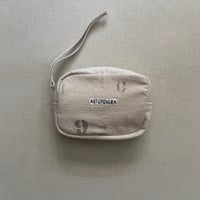 フランスUSED シーツMIX RE- ステンシルポーチ(M)  ARTEPOVERA-26SU66 / ARTE POVERA アルテポーヴェラ