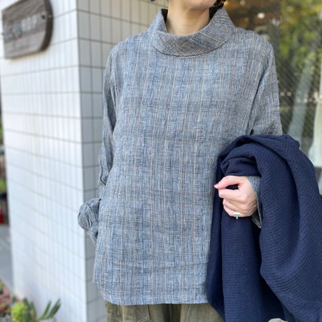 Linen Check プルオーバーブラウス 13137103 / Vlas Blomme ヴラスブラム