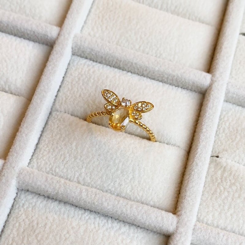 Citrine on sale bee ring