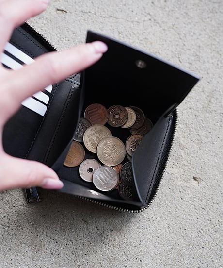 Round zip wallet➖panther black➖