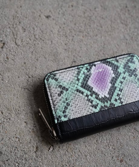 Round coin purse➖Croco Black ✖︎ Python➖