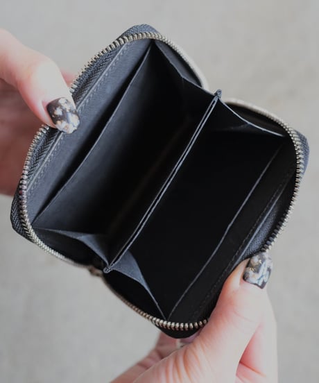 Round coin purse➖Croco Black ✖︎ Python➖