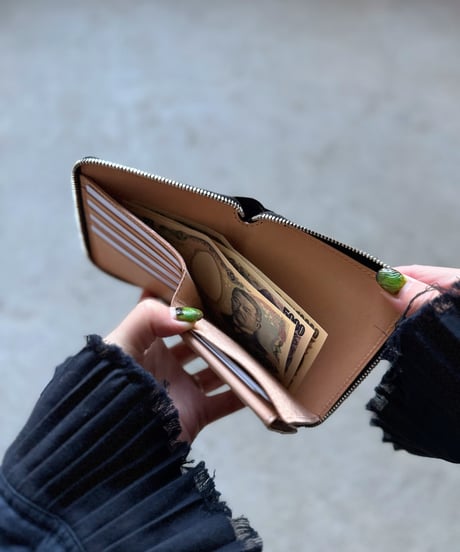 Round zip wallet➖Taupe➖
