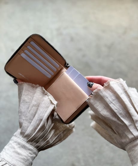 Round zip wallet➖NUE beige➖