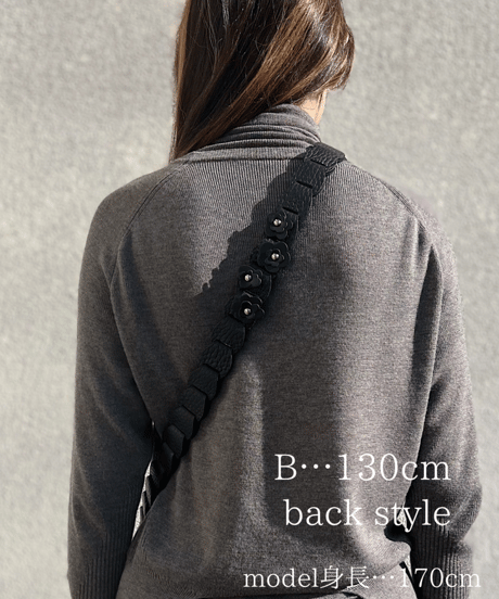 Long strap ➖flower black➖