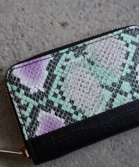 Round coin purse➖Croco Black ✖︎ Python➖