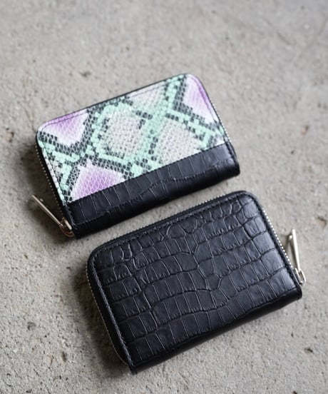 Round coin purse➖Croco Black ✖︎ Python➖