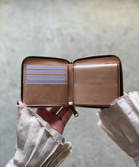 Round zip wallet➖NUE beige➖