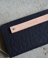 Long Round zip wallet➖panther black➖