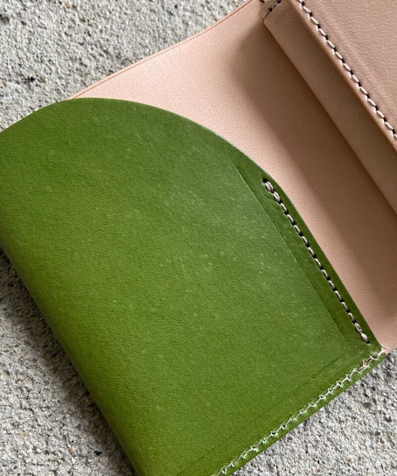 cian en paciam オリーブグリーン レザー コンパクト財布 mini wallet ➖moss➖ | cian en paclam