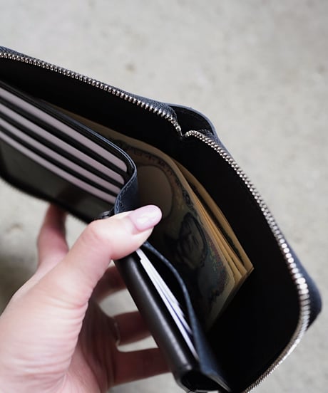Round zip wallet➖panther black➖