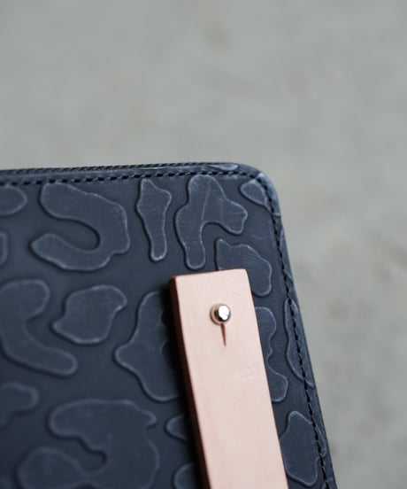 Long Round zip wallet➖panther black➖