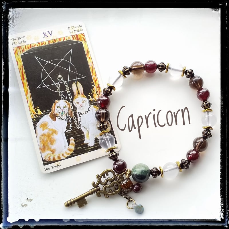山羊座とタロット悪魔の天然石ブレスレット | 天然石アクセのお店✣CRO